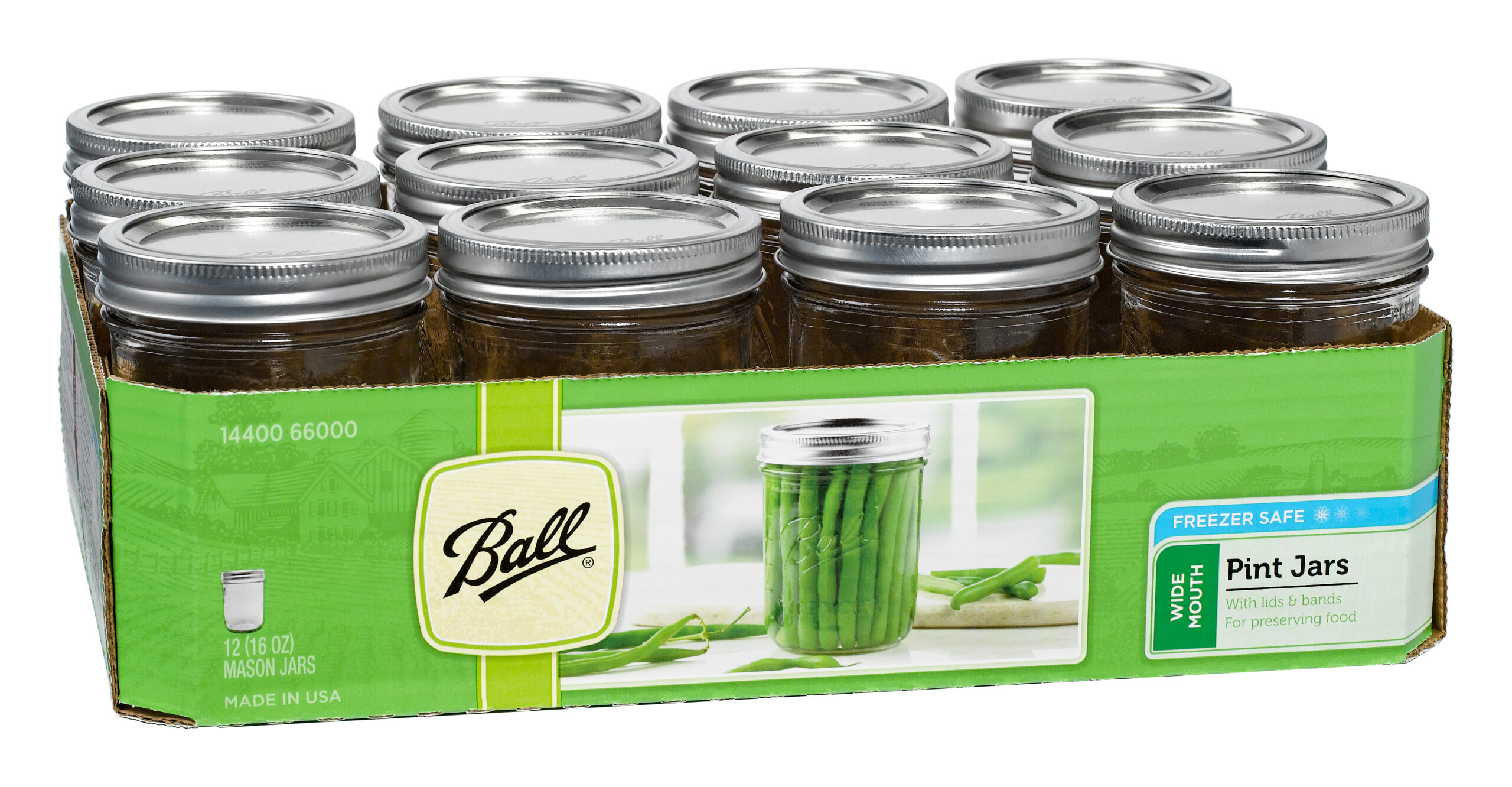 Ball 32oz 12pk Glass Wide Mouth Mason Jar with Lid and Band